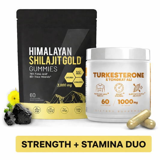 Himalayan Shilajit Gold Gummies + Turkesterone & Tongkat Ali | Strength & Stamina Stack